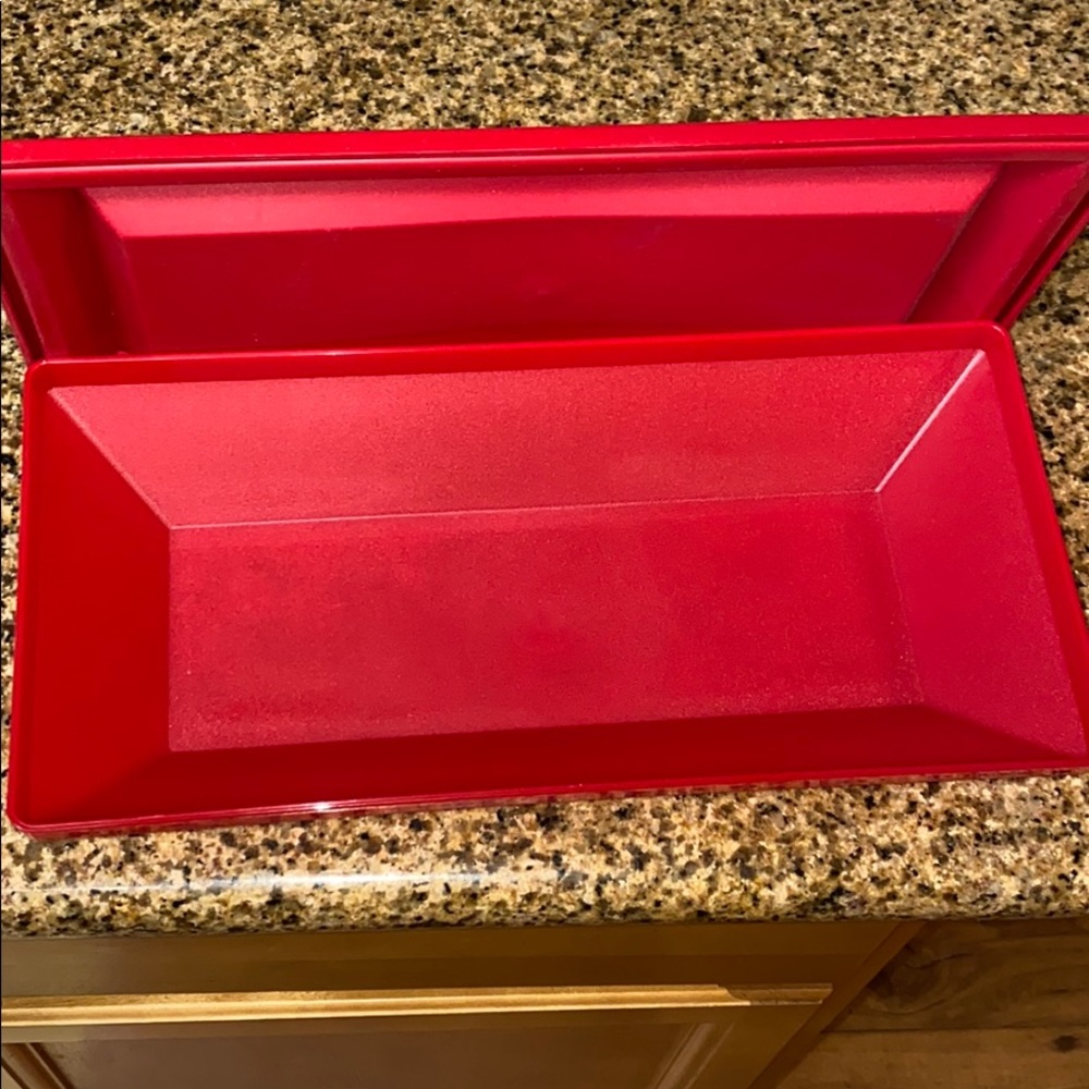 Holiday Red Tupperware container